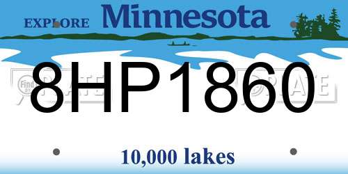 8HP1860 Minnesota License Plate