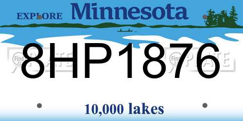 8HP1876 Minnesota License Plate