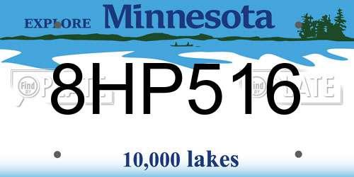 8HP516 Minnesota License Plate