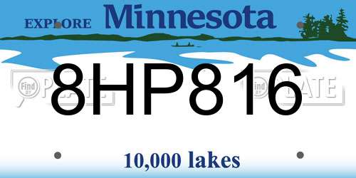 8HP816 Minnesota License Plate