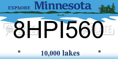 8HPI560 Minnesota License Plate