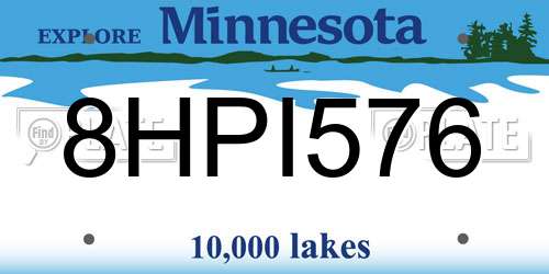 8HPI576 Minnesota License Plate