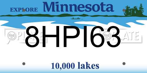 8HPI63 Minnesota License Plate