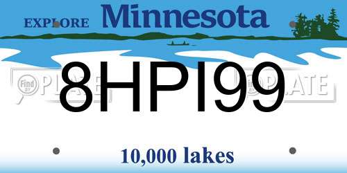 8HPI99 Minnesota License Plate