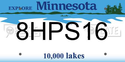 8HPS16 Minnesota License Plate