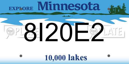 8I20E2 Minnesota License Plate