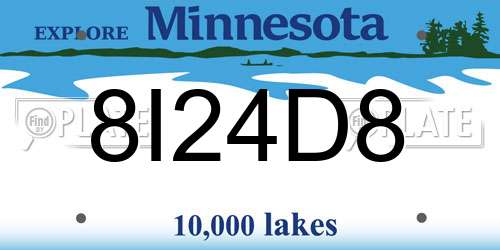 8I24D8 Minnesota License Plate