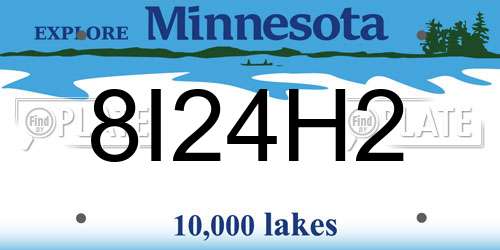 8I24H2 Minnesota License Plate