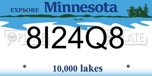 8I24Q8 Minnesota License Plate