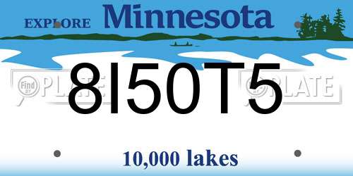 8I50T5 Minnesota License Plate