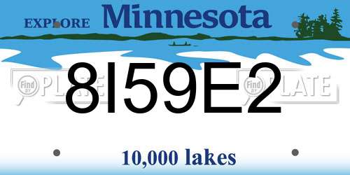 8I59E2 Minnesota License Plate