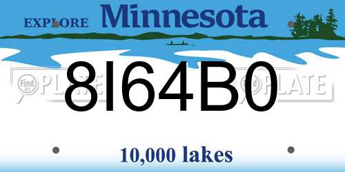 8I64B0 Minnesota License Plate