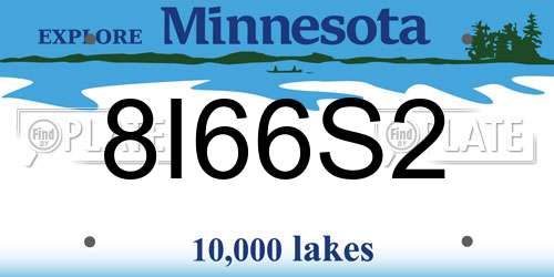 8I66S2 Minnesota License Plate