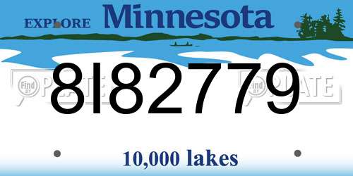 8I82779 Minnesota License Plate