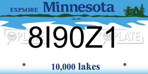 8I90Z1 Minnesota License Plate