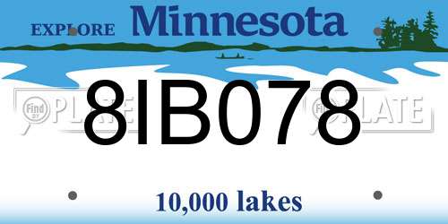 8IB078 Minnesota License Plate