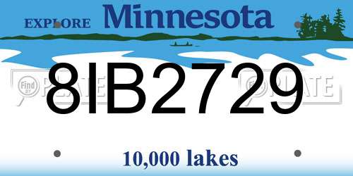 8IB2729 Minnesota License Plate