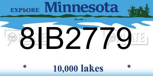 8IB2779 Minnesota License Plate