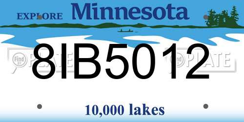 8IB5012 Minnesota License Plate