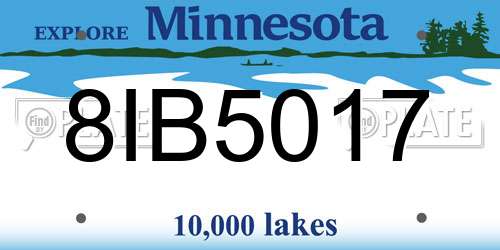 8IB5017 Minnesota License Plate