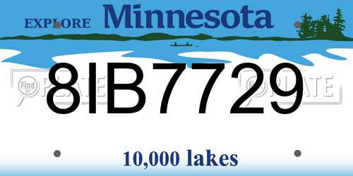 8IB7729 Minnesota License Plate