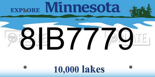 8IB7779 Minnesota License Plate