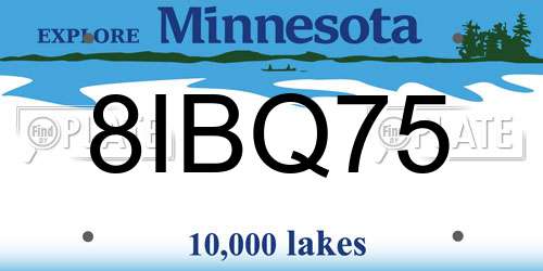 8IBQ75 Minnesota License Plate