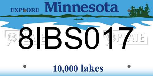 8IBS017 Minnesota License Plate