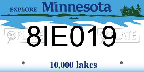 8IE019 Minnesota License Plate