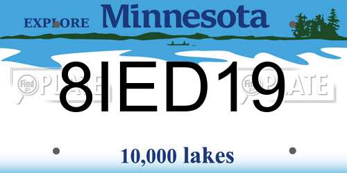 8IED19 Minnesota License Plate