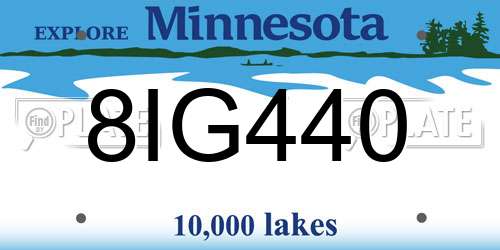 8IG440 Minnesota License Plate