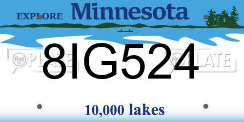8IG524 Minnesota License Plate