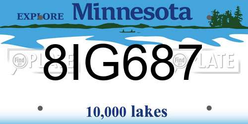 8IG687 Minnesota License Plate