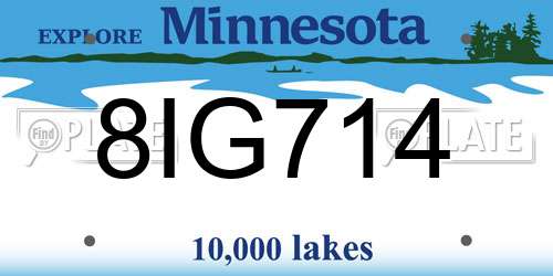 8IG714 Minnesota License Plate