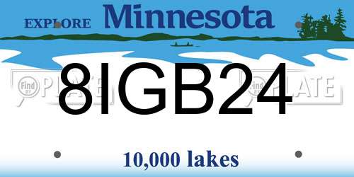 8IGB24 Minnesota License Plate