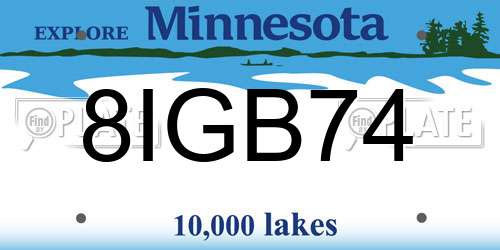 8IGB74 Minnesota License Plate