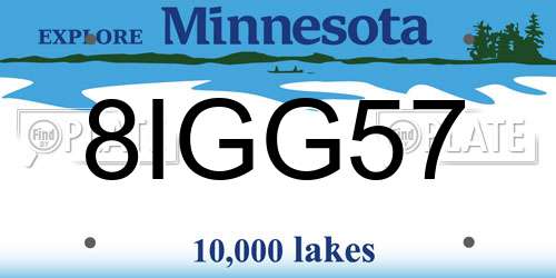 8IGG57 Minnesota License Plate
