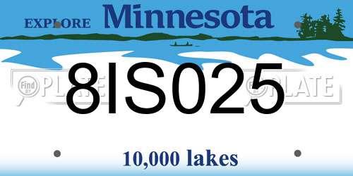 8IS025 Minnesota License Plate