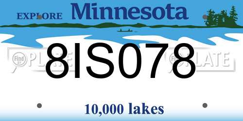 8IS078 Minnesota License Plate