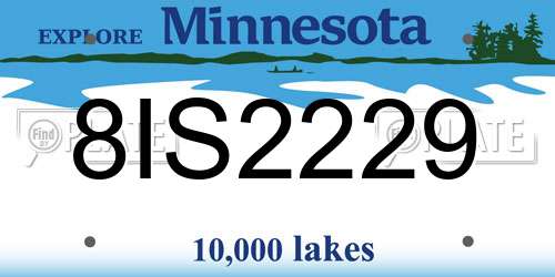 8IS2229 Minnesota License Plate