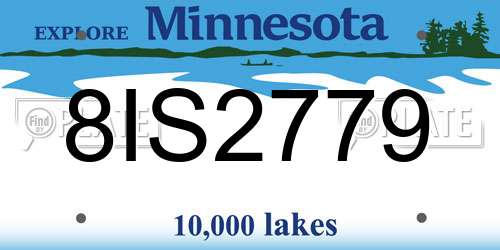 8IS2779 Minnesota License Plate