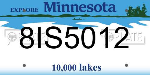 8IS5012 Minnesota License Plate