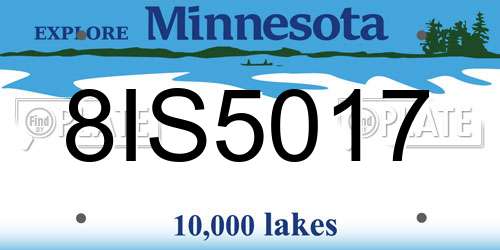 8IS5017 Minnesota License Plate