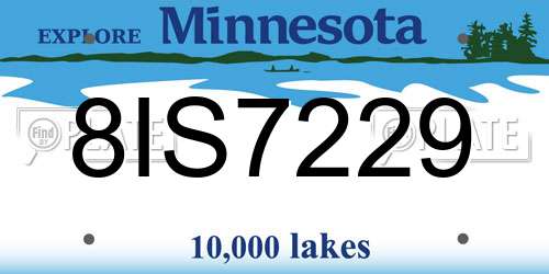 8IS7229 Minnesota License Plate