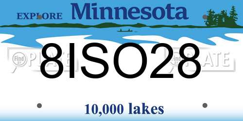 8ISO28 Minnesota License Plate
