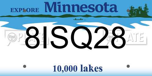 8ISQ28 Minnesota License Plate