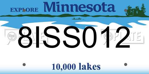 8ISS012 Minnesota License Plate