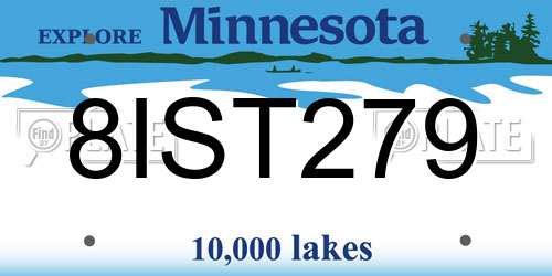 8IST279 Minnesota License Plate