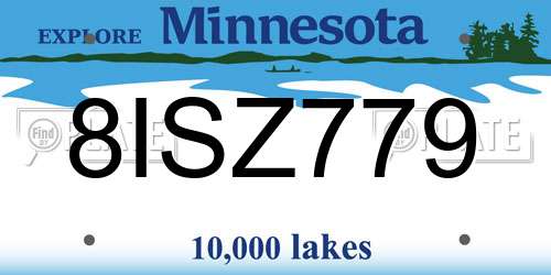 8ISZ779 Minnesota License Plate