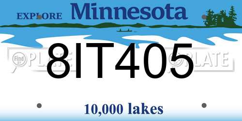 8IT405 Minnesota License Plate